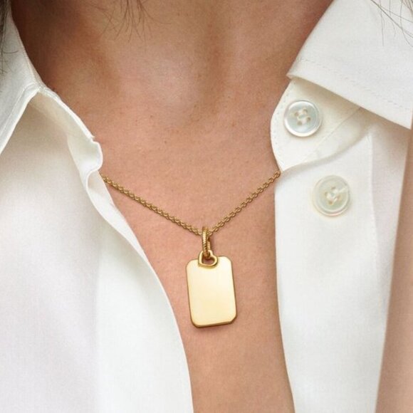 Pandora Engravable Rectangle Tag Pendant - Picture 5 of 6